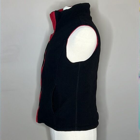 FREE Country Reversible Quilted & Microfleece Zip Front Vest Red Black - Picture 9 of 10